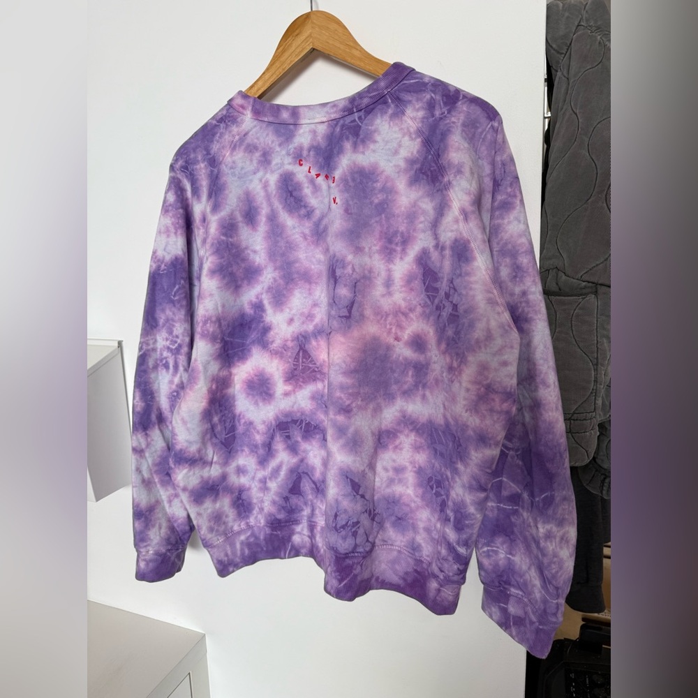 Brand New Claire V Poppy Tie Dye XL Crew Neck Sweater purple SO SOFT ๐ - Picture 6 of 13